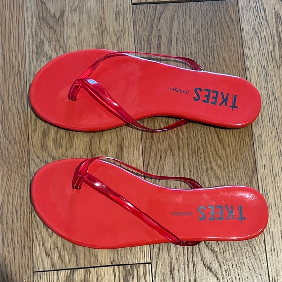 TKEES Shoes - TKEES Red Flip Flops